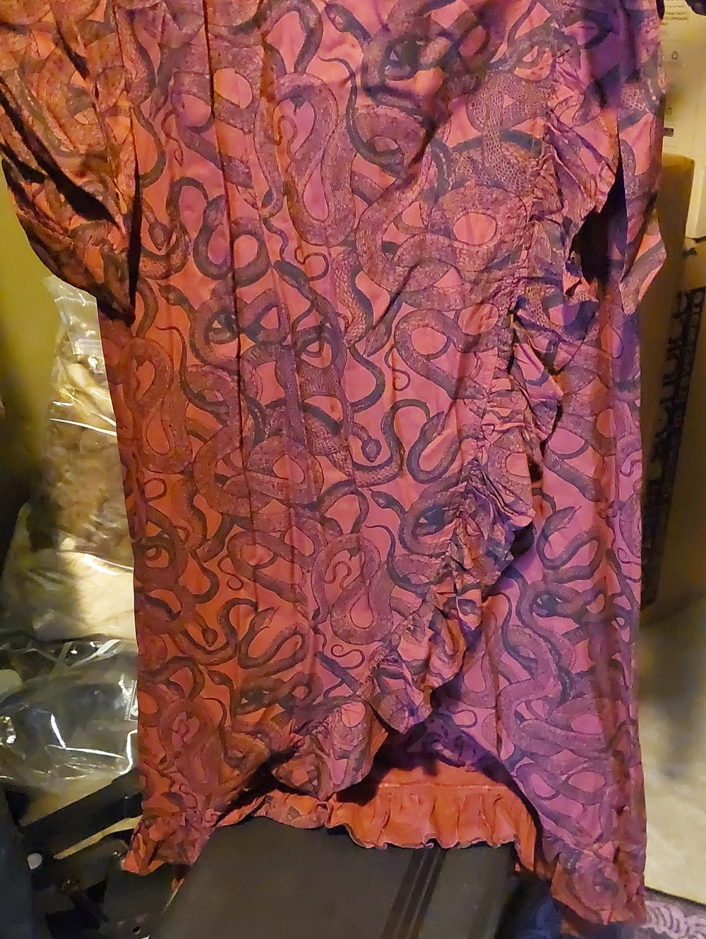 Disturbia Red Snake Patterned Wrap Dresd - Picture 5 of 8